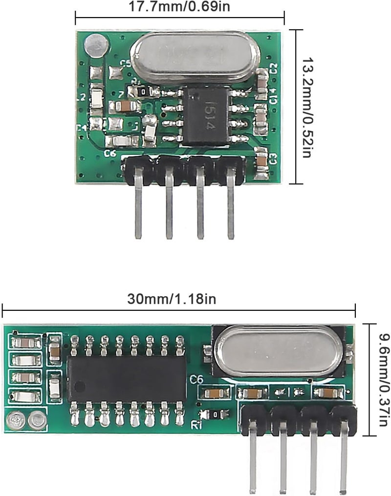 XIITIA 6pcs 433mhz Wireless RF Transmitter and Receiver with Antenna Ask Remote Control Module DIY Kit for Arduino DIY Kits - Image 4